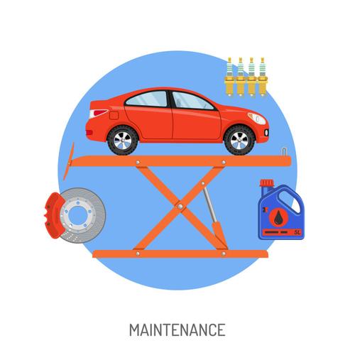 汽车维修服务矢量插图图片-矢量的汽车维修服务插图素材-高清图片